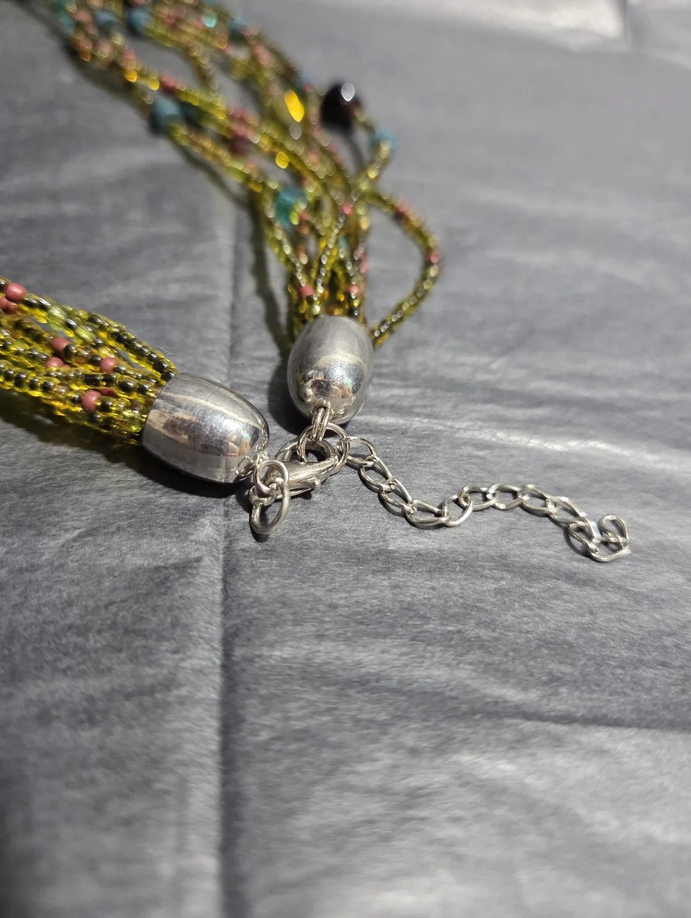 Vintage Multi-Strand Green and Turquoise Beaded Necklace - Picture 4 of 4